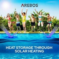 AREBOS Solar Pool Cover Heating cover blue round 12ft 400 micron Blue