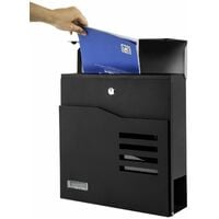 AREBOS Modern Design Letterbox Wall Mailbox Post Box - Grey