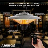 AREBOS Infrared Heater Ceiling Mount Radiant Halogen Heater with controller