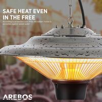 AREBOS Infrared Heater Ceiling Mount Radiant Halogen Heater with controller