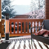 AREBOS Infrared Radiant Heater Standing Heater Heat Garden Free Standing 2000W - silver