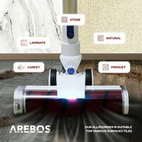 AREBOS Premium Handheld Battery 2 in 1 Vacuum Cleaner Bagless Cordless White - White/Blue