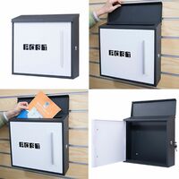AREBOS Modern Design Letterbox Graphite Anthracite Wall Mailbox Post Box