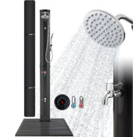 AREBOS solar shower 60 L with hand shower & thermometer water temperature up to 60°C Incl. cover&floor plate in anthracite