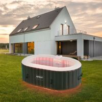 AREBOS In-Outdoor Whirlpool Spa Pool Wellness Massage oval with LED 2400 W