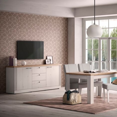 Elegantes Sideboard 140x35x75 Cm Mit 2 Türen Und 3 Schubladen In