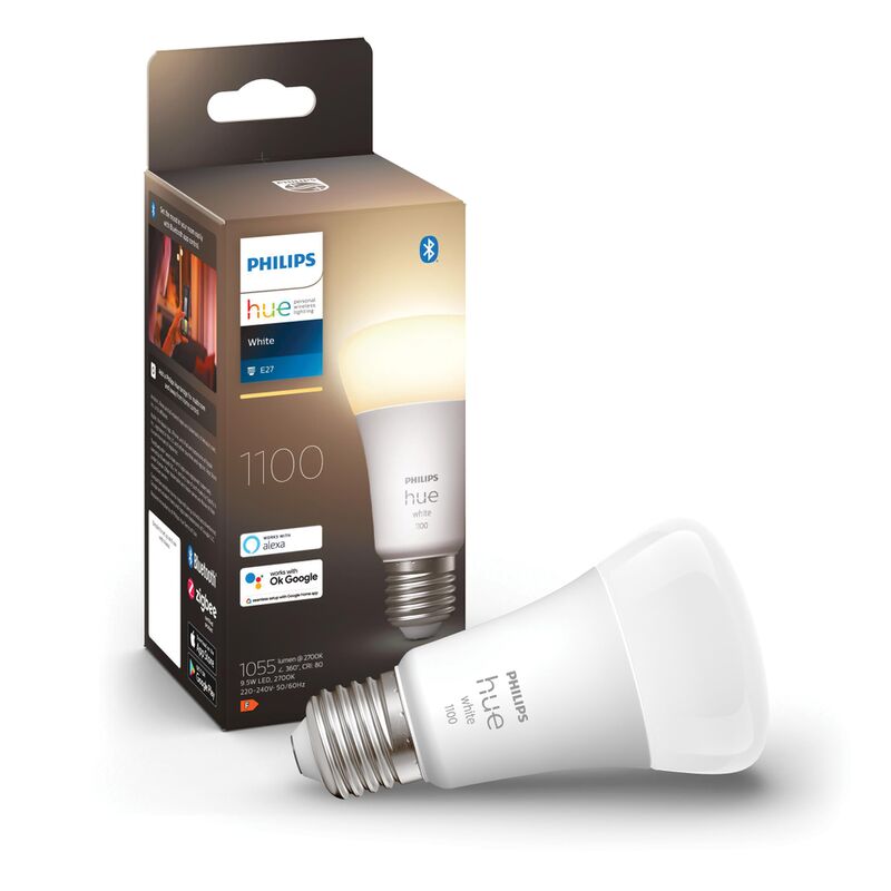 Philips Hue - Bombilla LED Inteligente, A60 E27, Luz Cálida Regulable, 75W, 1055 Lúmenes, Compatible con Alexa y Google Home