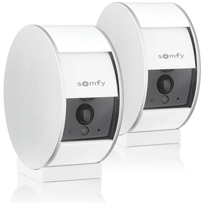 Somfy 1870469 - Duo Pack Indoor Camera , Cámara vigilancia WiFi , Full HD, micrófono, Altavoz y Sensor de Movimiento , Compatible con Alexa, Google Asistant y Apple HomeKit