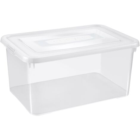 Curver Caja – 50 L con tapa, transparente, Handy 2, 60 40 28