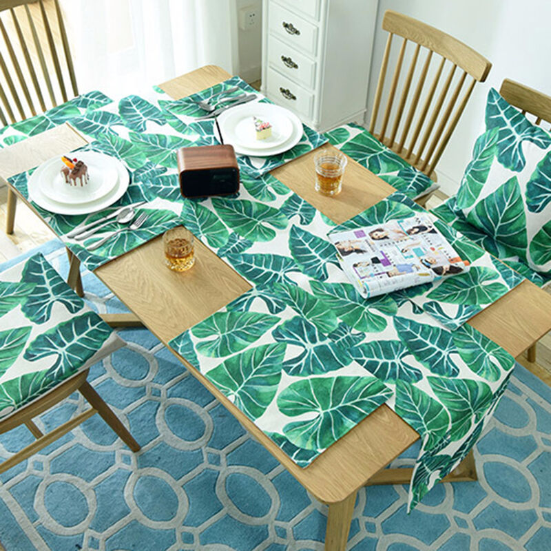decorazioni per matrimoni per feste decorazione da tavolo Runner da tavola moderno BAODANH motivo con foglie di palma tropicale 