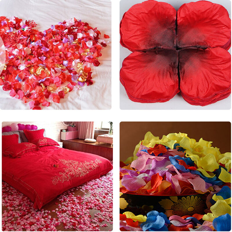 Bianca Dosige 1000 Pezzi romantici Petali di Rosa Fiori Artificiali per la Decorazione di Matrimoni 