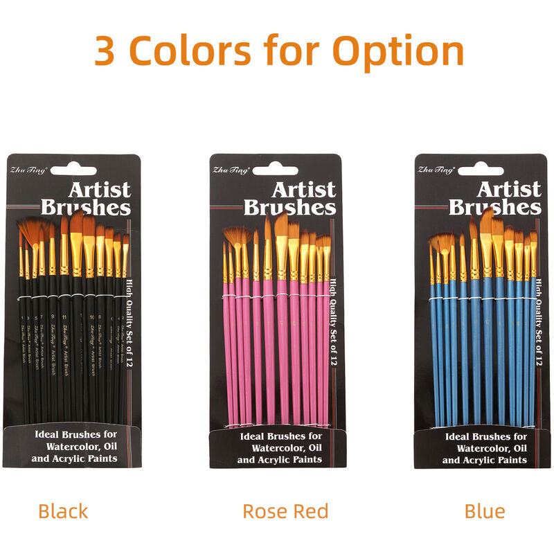 acrilico Set di 15 pennelli artistici per acquerelli pittura ad olio e facciale Hot Pink 