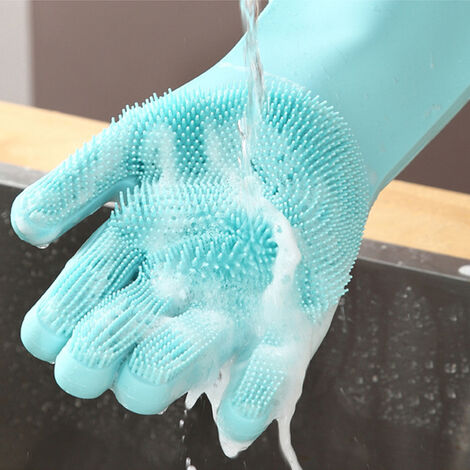 A, 33.5X16X2.6cm virus anti-peeling anti-ecologico spugna per pulizia Guanti di gomma: guanti da cucina in silicone magico 