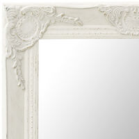 Specchio da Parete Stile Barocco 60x100 cm Bianco