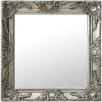 Specchio da Parete Stile Barocco 50x50 cm Argento