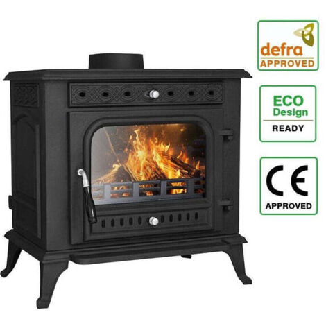 10KW Multifuel Wood Stove Log Burner Cast Iron JA031