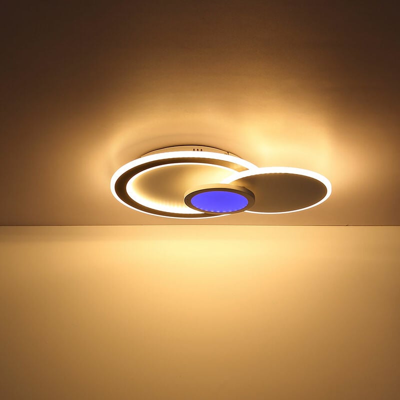 Lampada del soffitto a LED, lampada a soffitto di design curvo, moderna  luce del soffitto a LED, 4 barre di luce a LED grigio integrato, 24W 2400lm