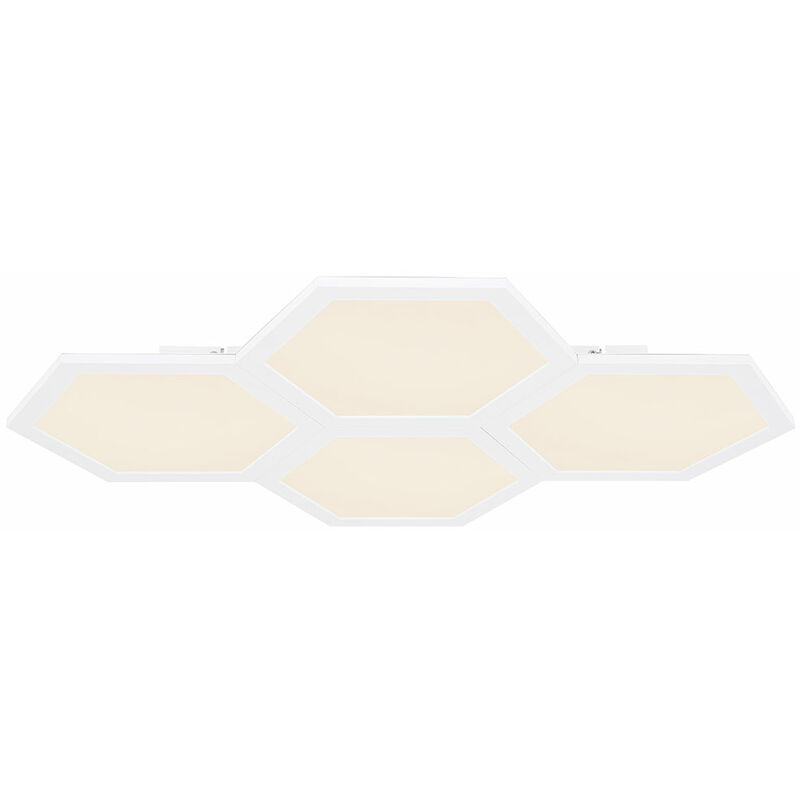 Lampada da soffitto LED design moderno plafoniera soggiorno, metallo  esagonale a nido d'ape, bianco, 48W 2920lm bianco caldo, LxLxH 75x52x4,8 cm