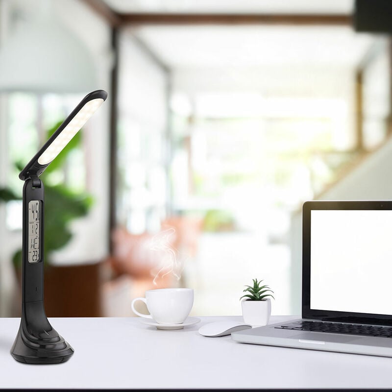 Lampada da scrivania senza fili con batteria ricaricabile Lampada da  comodino LED Touch, dimmerabile Lampada da tavolo con orologio, faretto  mobile, nero, 4W 200lm bianco neutro, LxH 20x42,5 cm