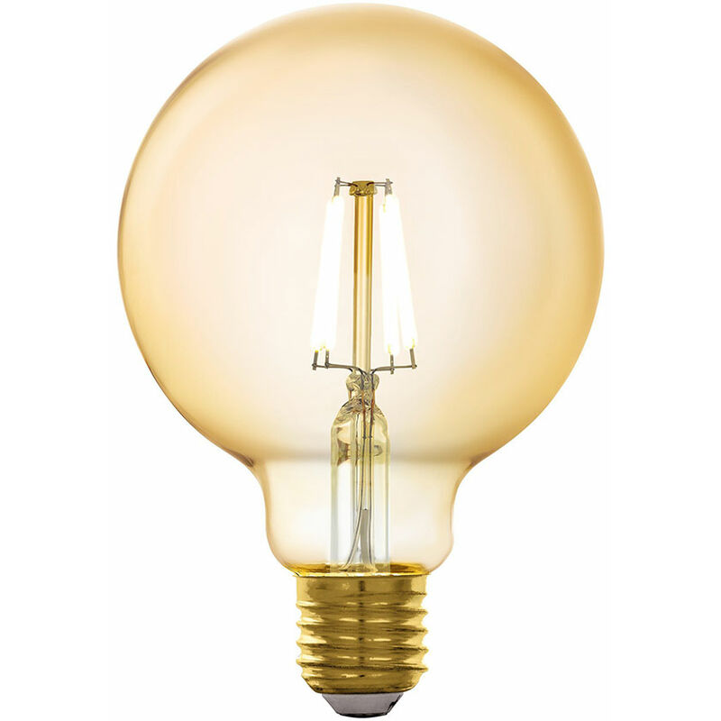 Lampadina LED intelligente lampadina a filamento vintage E27 lampada Edison  retrò sfera dimmerabile, vetro ambrato, controllo app 5,5W 500Lm 2200K  bianco caldo, DxH 9,5x14 cm