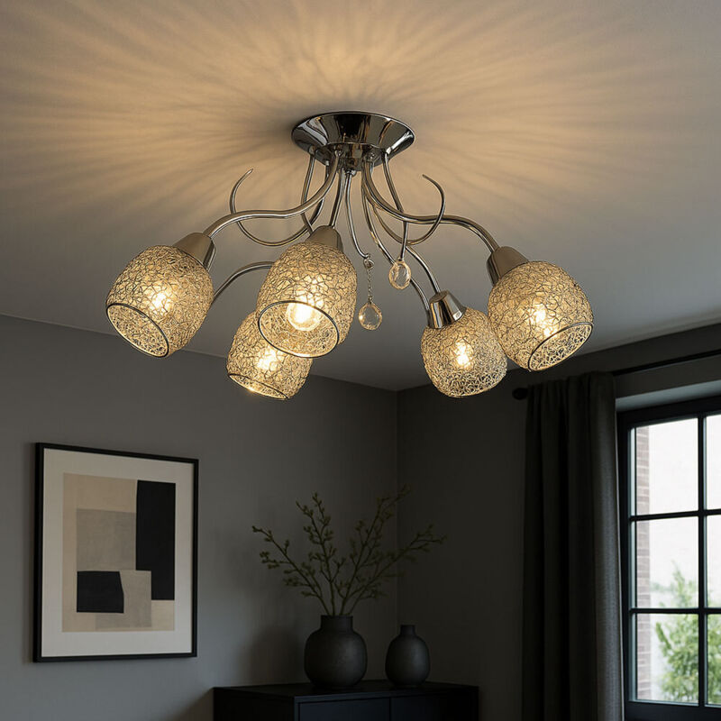 Lampadario A 10 Luci Sputnik Floreale In Vetro Di Murano E Ottone Nello Stile Di Venini Anni 60 Immagine 1