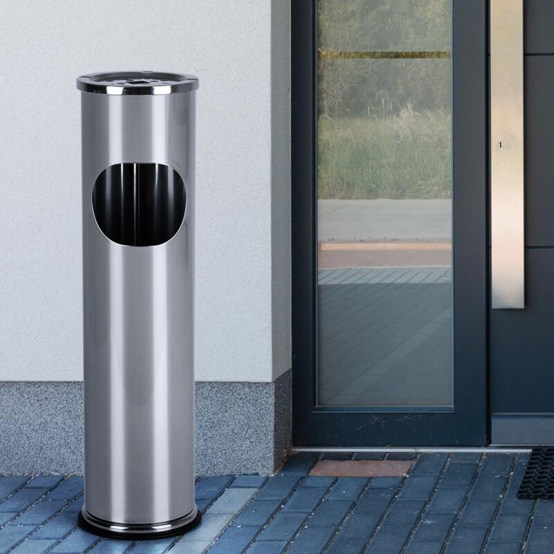 Cestino Della Spazzatura Step-Open HPM1001A - 30 Litri, Acciaio Inox/Nero, Per Cucina E Ufficio