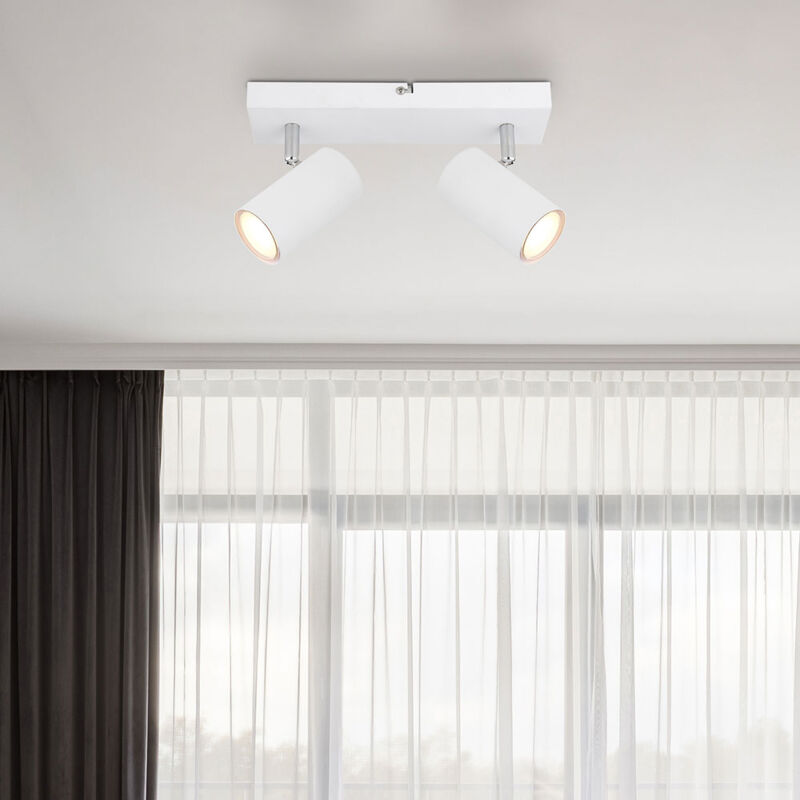 Klighten Plafoniera 5 Faretti Orientabili - Per Soffitto, Bianco, GU10 - Foto 4