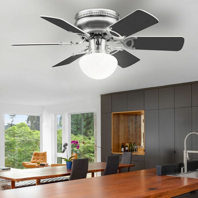 Silenzioso ventilatore da soffitto interruttore a tirare luce più freddo  lampada ventola 3 livelli ala reversibile bianco antracite