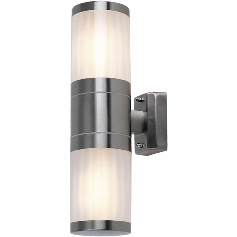 In acciaio inox up down illuminazione per esterni applique da parete  paralume ondulato E27 faretto Globo 32014-2