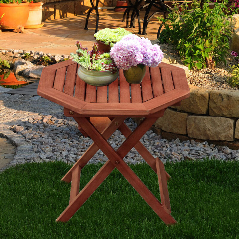 Spetebo Tavolino Da Giardino In Eucalipto Oliato – 50x50x35 Cm, 2 Ripiani, Legno Massello FSC, Per Terrazzo E Balcone