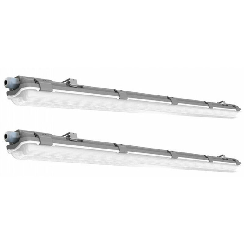 Etc-shop Set Di 2 Plafoniere LED SMD Da 36 Watt Per Ambienti Umidi E Bagnati 4000 Kelvin Vasche Industriali Faretti Seminterrato Garage Officina Posto Di Lavoro