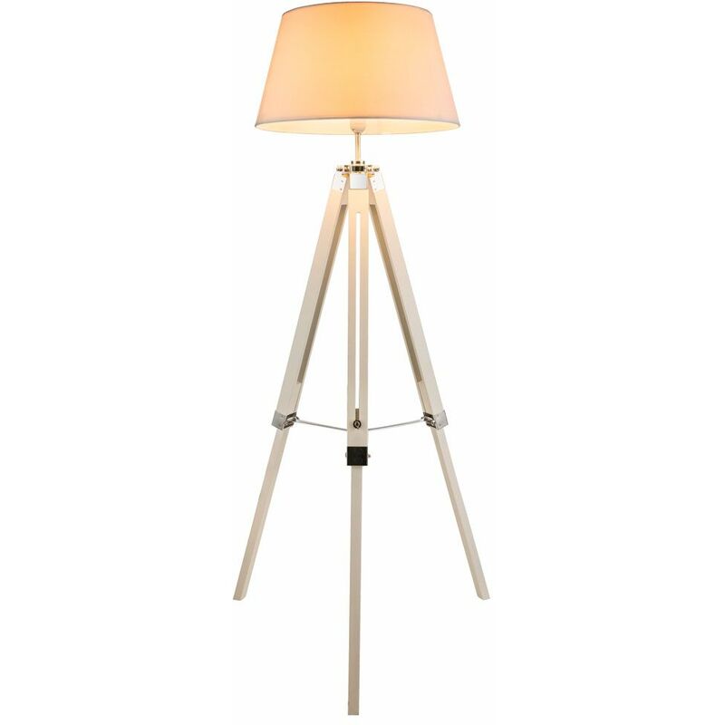 B.K.Licht Lampada da terra retro, piantana con portalampada orientabili,  adatta per 3 lampadine E27 non