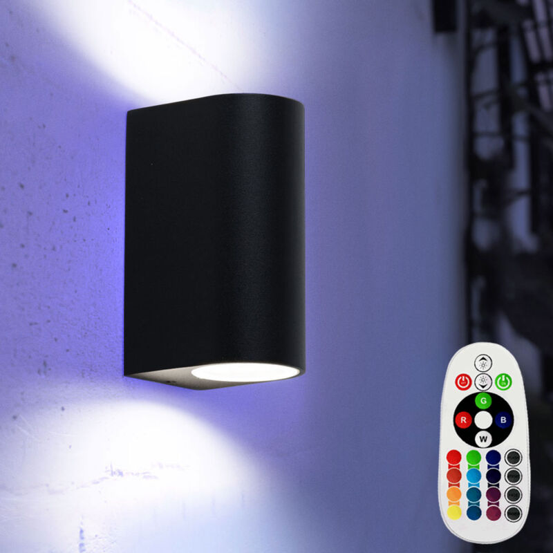 Oktaplex Applique Da Parete LED Para - Alluminio Nero IP44, 2xGU10, Effetto Up&Down Per Esterno Giardino E Ingresso - 5