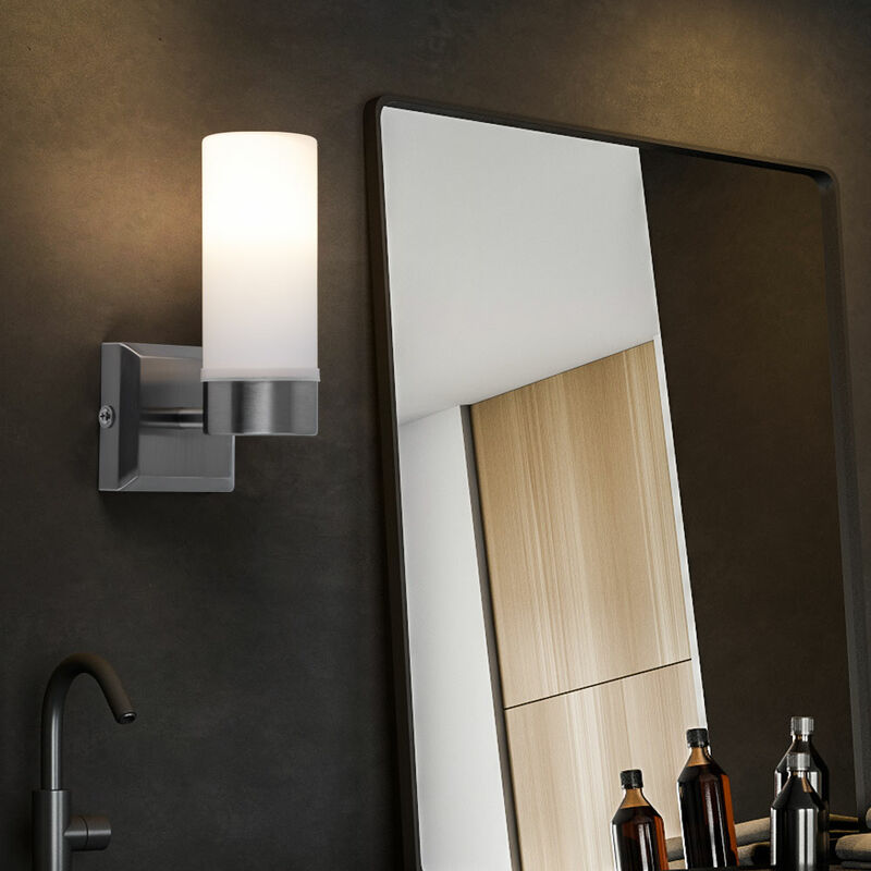 Lampada Da Parete A Led Specchio Bagno In Metallo Vetro E14 Lampada Da Bagno  Con Presa Elettrica