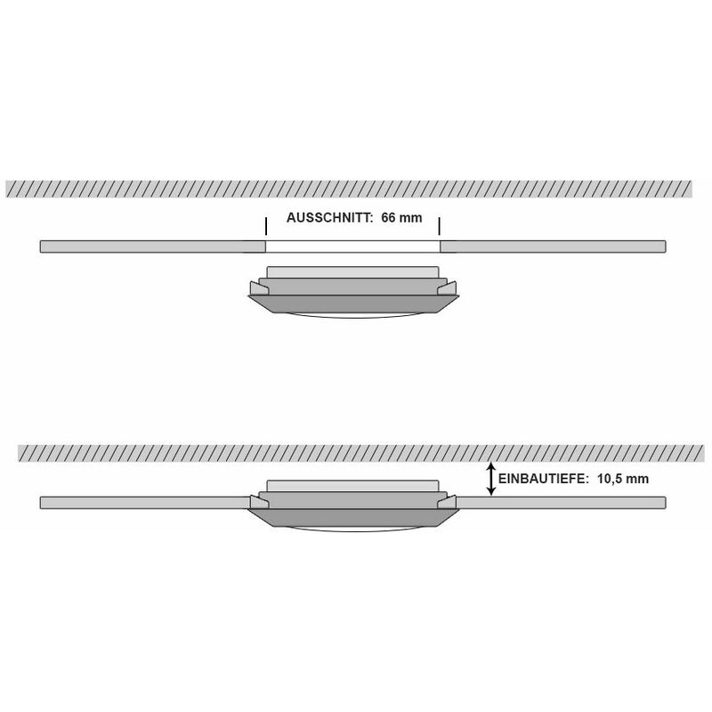 Scandinavian Home, set di 6 faretti LED da incasso, dimmerabili, 60 mm – 70  mm, adatti per