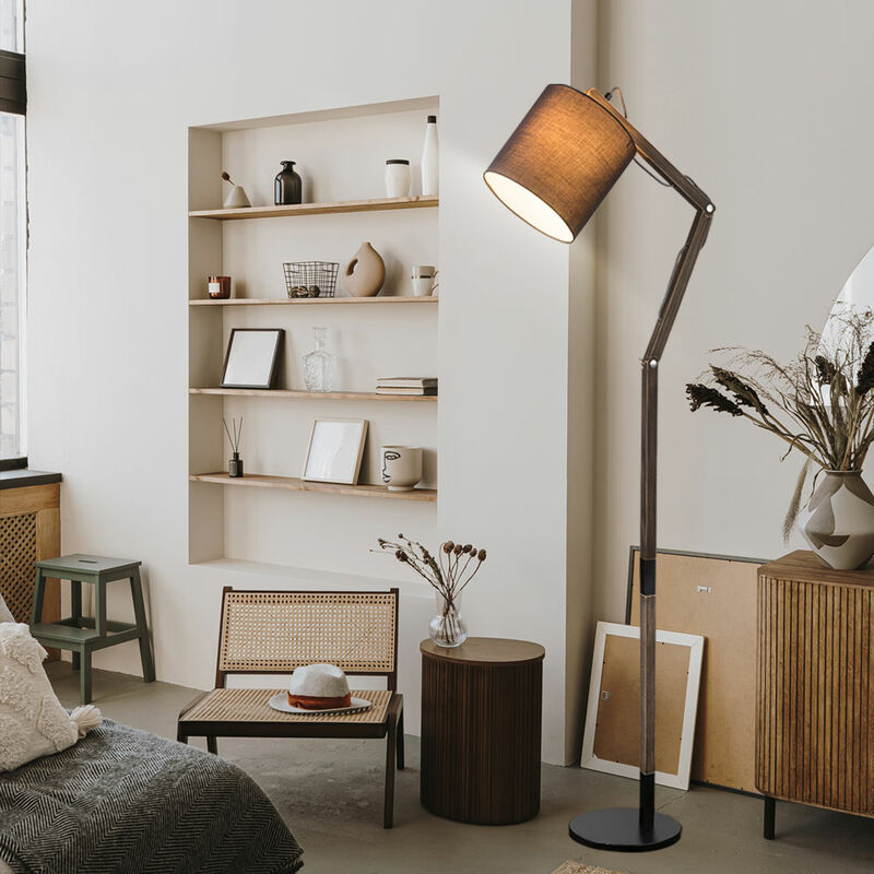 Lampada da terra snodata Smart Home Alexa luce mobile in legno