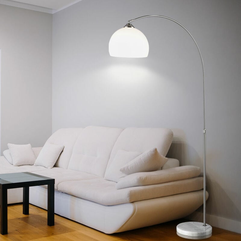 Lampada da terra ad arco, lampada da terra in marmo del soggiorno  regolabile in altezza in un set che include lampadine a LED