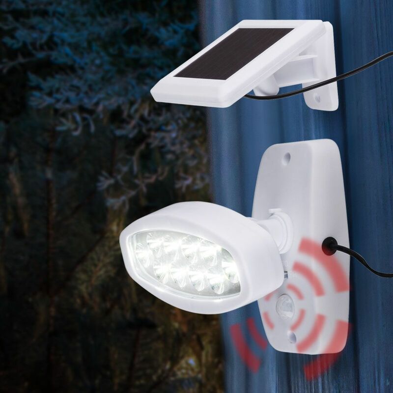 Faretti solari a Led telecamera da esterno con sensore di movimento lampada  da parete 500W con pannello solare da 5M illuminazione di sicurezza  stradale per giardino - AliExpress