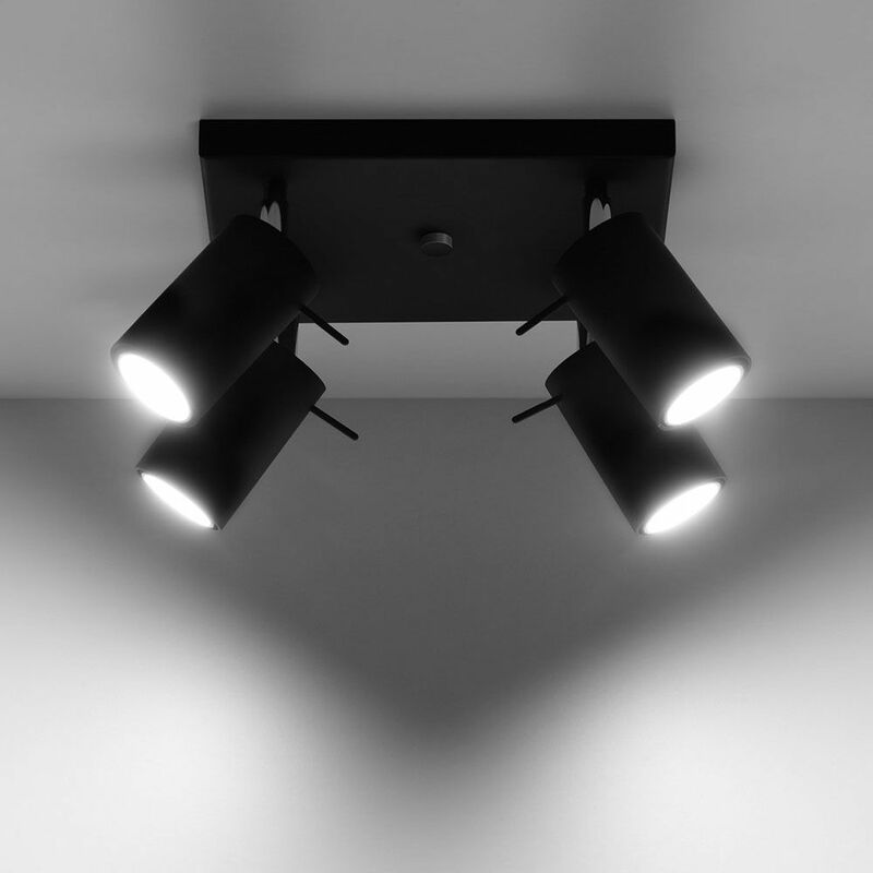 Schiele Faretti da Soffitto Orientabili 4 Luce, Quadrato Faretti LED  Soffitto Nero, Plafoniera Faretti GU10, Lampadario Faretti LED Interno per  Salotto, Camera da Letto, Cucina, Senza Lampadina : : Illuminazione