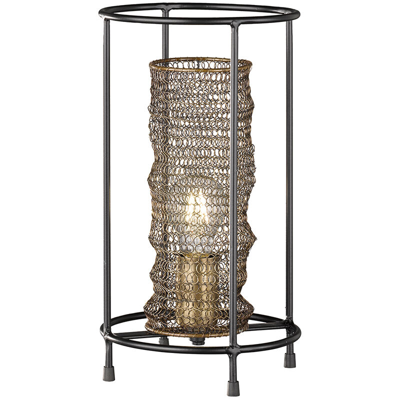 Lampada da tavolo lampada da comodino ottone antico soggiorno lampada da  tavolo lampada da lettura, paralume in maglie di catena, 1x E27, DxH 20x36  cm
