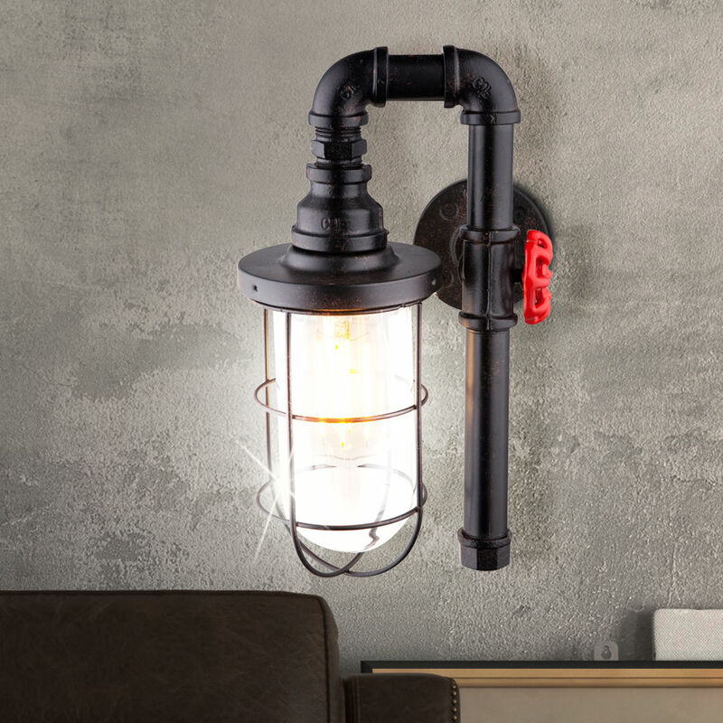 Faretto da parete design industriale illuminazione tubo dell'acqua lampada  tubo oro nero