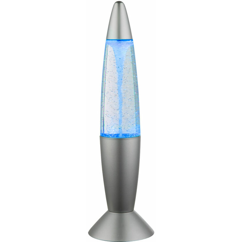 LAMPADA LED CAMBIA COLORE CON BASE ARGENTO - LAVA LAMP