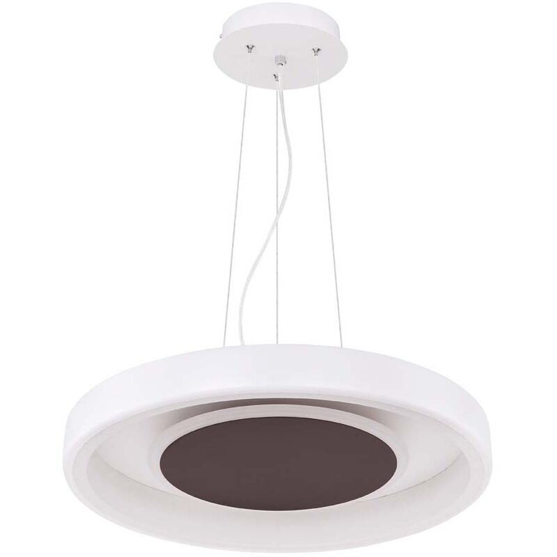 LUMICOM, PIUMA Lampada a Sospensione, 1X E27, max 42W, metallo, bianco  opaco/foglia rame, D.60cm