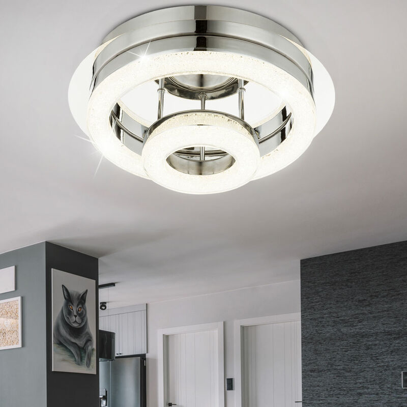 Plafoniera led cerchio 34w lampadario da soffitto circolare bianco tonda  design moderno per camera cucina luce naturale fredda