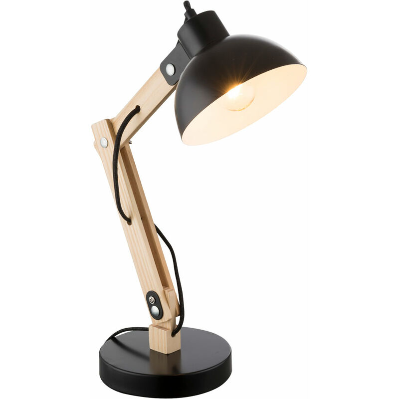 Lampada da tavolo in legno, dimmerabile con telecomando, lampada da  comodino, lampada da camera, orientabile, LED RGB 9 W 806 lm bianco caldo,  LxH 31 x 42,5 cm