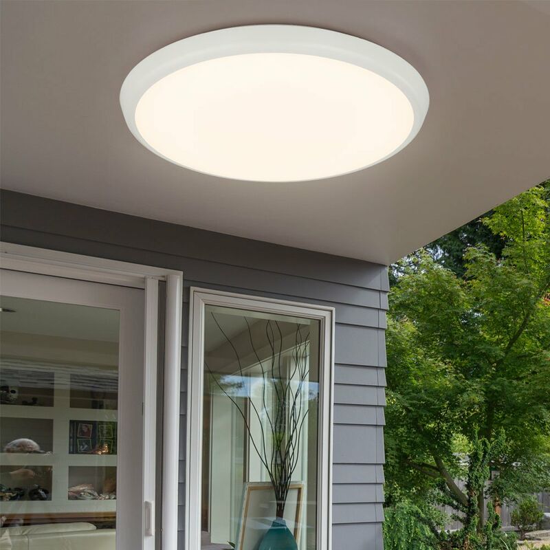 Plafoniera a LED plafoniera da soffitto bianca rotonda soggiorno, metallo  plastica 1x LED 24W 240Lm bianco caldo, DxH 37x22 cm