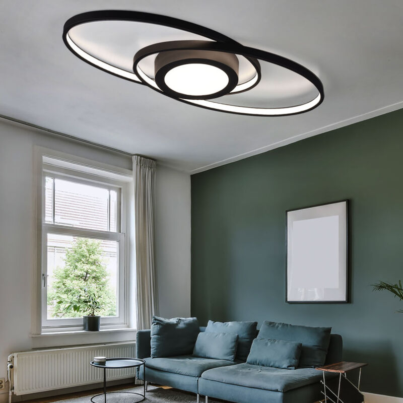 Lampada Da Soffitto Moderna A 4 Luci - Binario 210 Cm, Nero, Per Interni - Foto 6