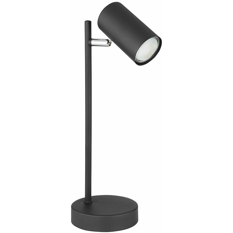 Astraled - Lampada da tavolo in alluminio nero, ideale per scrivania  ufficio, supporto lampadina GU10