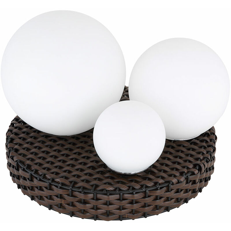 Mobestech Lampada da tavolo a LED, lampada da scrivania a sfera regolabile  in rattan a LED, lampada da tavolo a LED per feste in casa (15 cm, beige) :  : Illuminazione