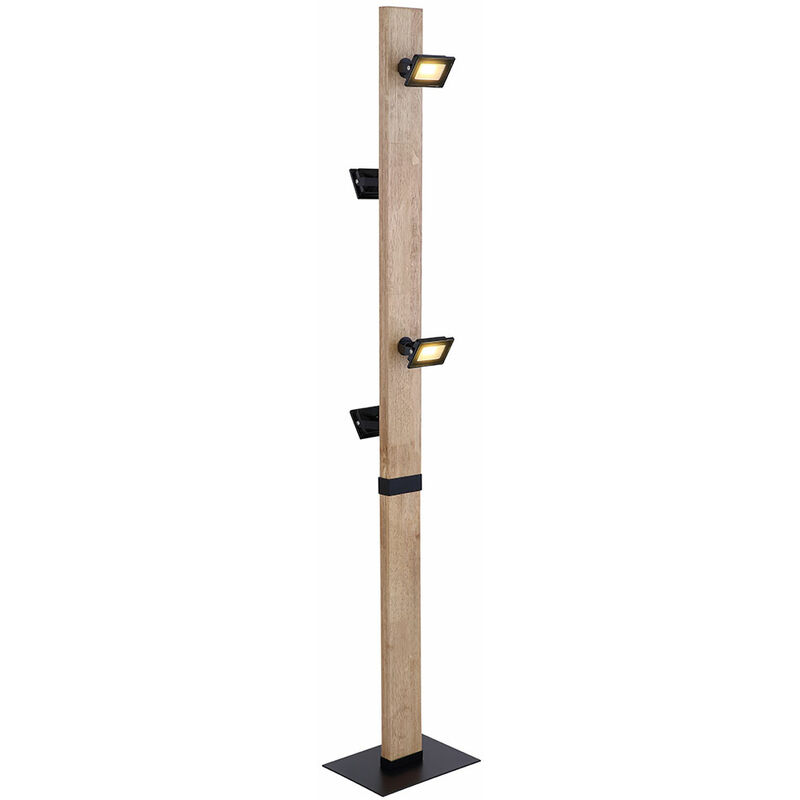 Siamado Lampada da terra Legno scuro, Nichel opaco H3443651